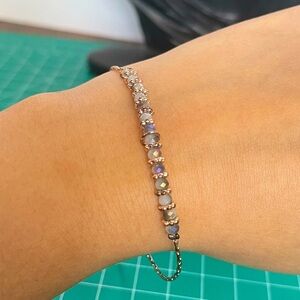 Rose gold purple beaded Liz Claiborne adjustable bracelet